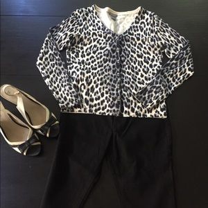 Ann Taylor Animal print button up sweater
